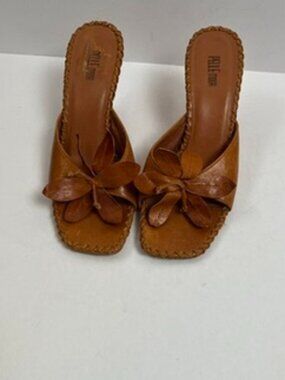 Vintage Pelle Moda Tan Leather 3D Sandals